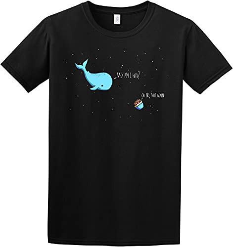 SMARTYPANTS Whale & Petunias Funny Hitchhikers Guide to The Galaxy Book TV Show Inspired Graphic T-Shirt, Schwarz , S von SmartyPants