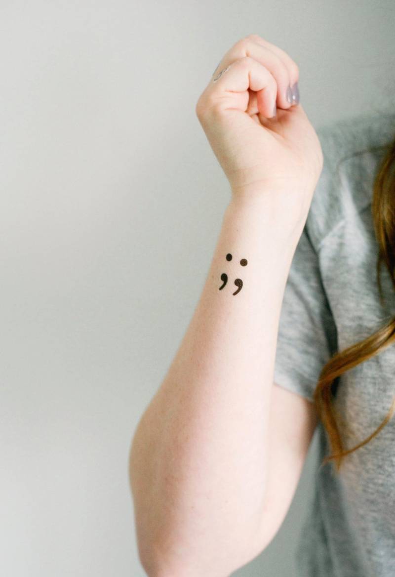 2 Sets Semicolon Temporary Tattoos - Smashtat von SmashTat