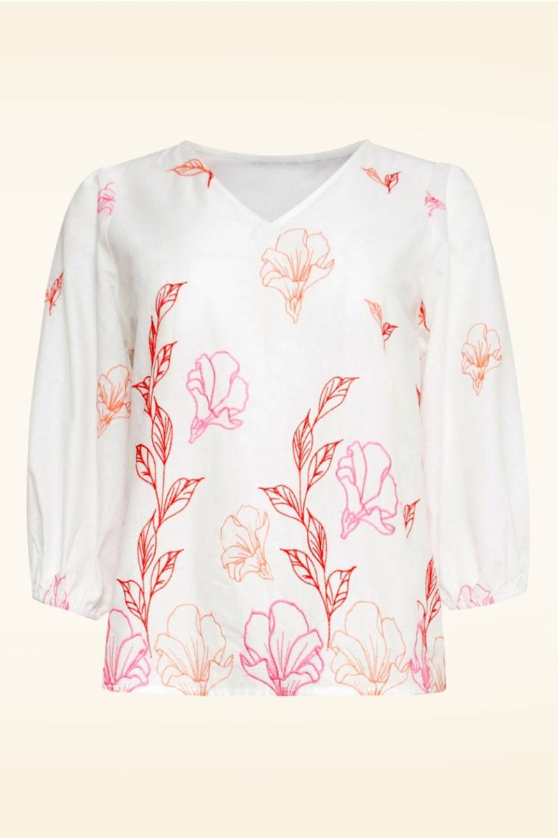 Heather bestickte Bluse in Weiß und Multi von Smashed Lemon