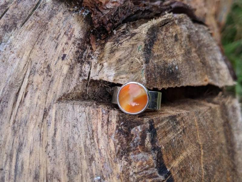 Karneol Cabochon Edelstein 925 Sterling Silber Ring Gepunzt Karneol Cabochon Edelstein 925 Sterling Silber Ring Gepunzt von SmashingMetals