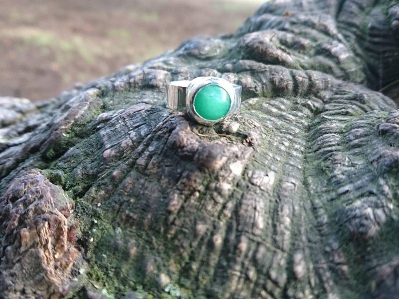 Runde Aventurin Cabochon Edelstein Sterling Silber Rechteck Band Statement Ring 925 Runde Aventurin Cabochon Edelstein Sterling Silber Rechteck Band Statement Ring 925 von SmashingMetals