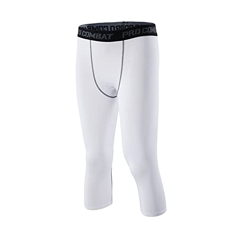 Smatstyle Kompressionshose Herren Lang Sport-Leggings Laufhose Atmungsaktiv Funktionshose Tights Sporthose Schnelltrocknende Trainingshose (as3, Alpha, l, Regular, Regular, Weiß-grau) von Smatstyle