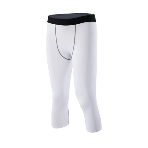 Smatstyle Kompressionshose Herren Lang Sport-Leggings Laufhose Atmungsaktiv Funktionshose Tights Sporthose Schnelltrocknende Trainingshose (as3, Alpha, xx_l, Regular, Regular, Weiß-grau) von Smatstyle