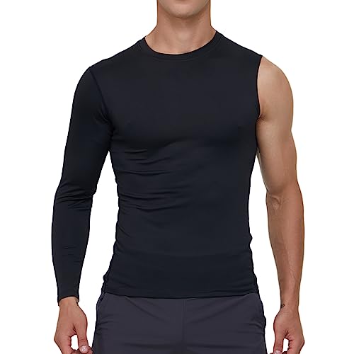 Smatstyle Kompressionsshirt Basketball Single Sleeve Herren langärmelig,1/2 Kompressions Langarm Funktionsshirts Base Layer Quick Dry T-Shirt Fitness Tights für Laufen,Training von Smatstyle