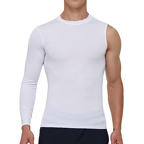 Smatstyle Kompressionsshirt Basketball Single Sleeve Herren langärmelig,1/2 Kompressions Langarm Funktionsshirts Base Layer Quick Dry T-Shirt Fitness Tights für Laufen,Training von Smatstyle