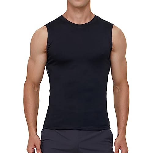 Smatstyle Kompressionsshirt Shirt Herren Ärmelloses Laufshirt,Tanktop atmungsaktives elastisches Quick Dry Funktionsshirts Baselayer Sports Fitness von Smatstyle