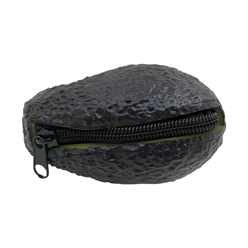 Smbcgdm Feine Textur, Münztasche, Obst-Thema, Aufbewahrungstasche, Geldbörse, Avocado-Form, Reißverschluss, tragbare Handtasche für Party, braun, S von Smbcgdm