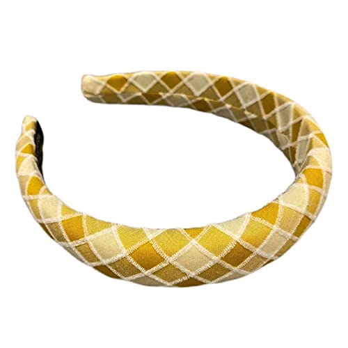 Smbcgdm Frauen Haar Hoop Lange Haare Kurze Haare Styling Plaid Stirnband Rutschfeste Frauen Zubehör Gelb von Smbcgdm