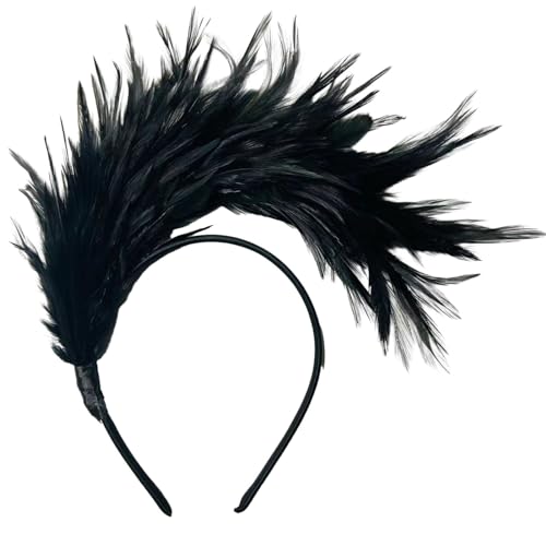 Smbcgdm Haarband für dickes Haar Haarband für dünnes Haar Haarband Vintage Bunte Feder Design Stirnband Haarschmuck für Hochzeiten Schwarz von Smbcgdm