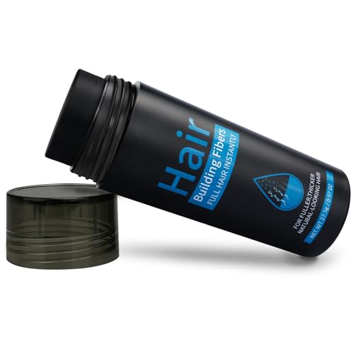 Smddx Haarfasern zur Haarverdichtung, Professionelle Haarfaser-Haarpulver mit SprüHapplikator für Dünner Werdendes Haar, NatüRliche Keratin-Haaraufbaufaser für MäNner Und Frauen(Schwarz) von Smddx