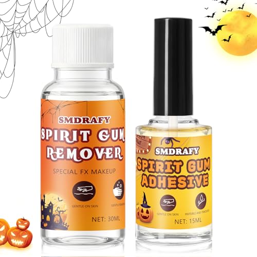 Hautkleber Gesicht, Hautkleber Halloween, Adhesive Remover, Gesichtskleber für Effektschminke, Hautkleber Gesicht Scar Liquid für Halloween, Effektschminke, Spukhäuser und Halloween-Cosplay von Smdrafy