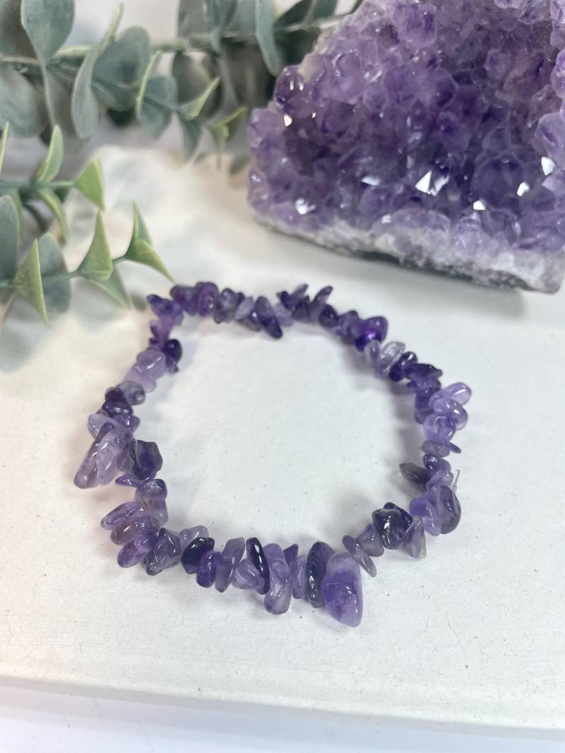 Amethyst Splitterarmband, Kristall Schmuck, Armband, Perlenarmband von SmelijaAccessories