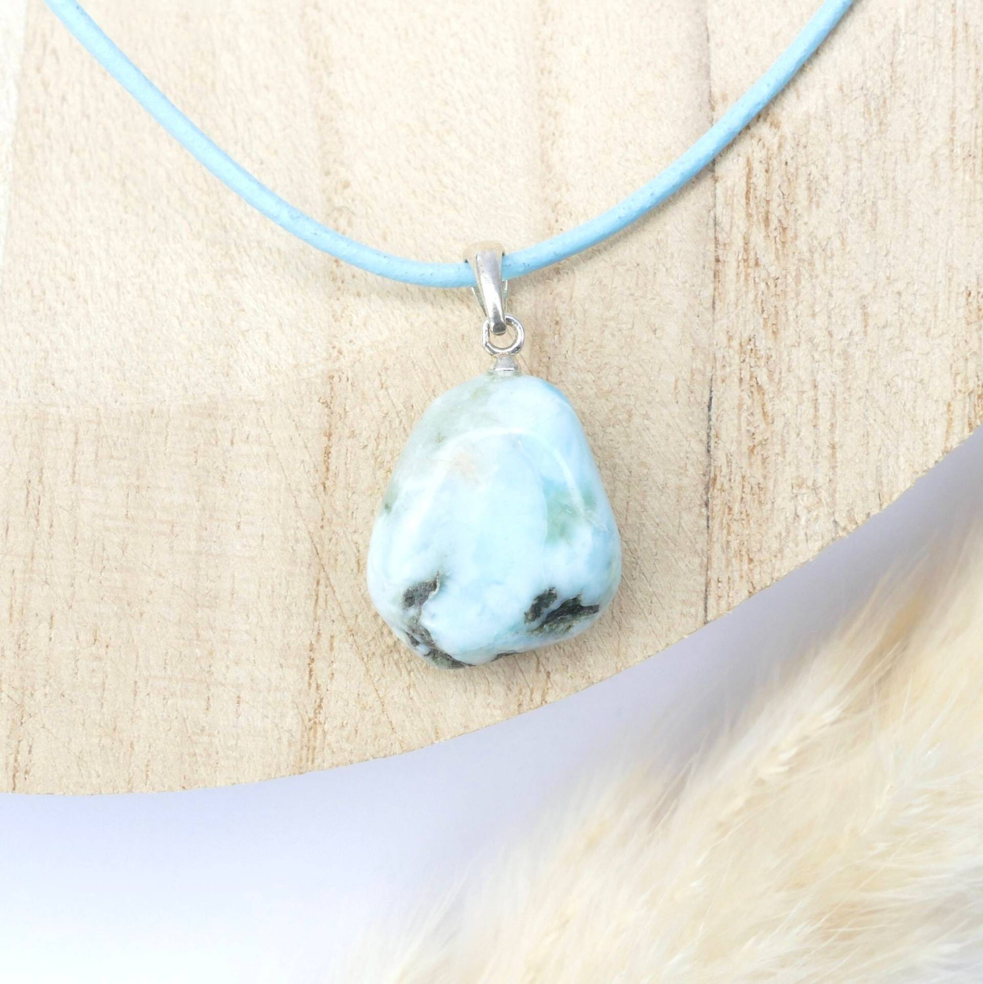 Chalcedon Kettenanhänger Mit Öse in 925 Silber, Wolkenhimmel von SmelijaAccessories
