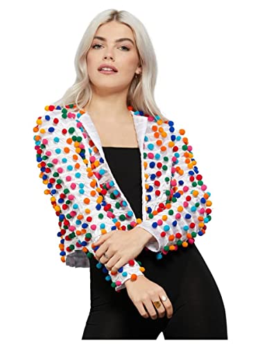 Fever Pom Pom Festival Jacket, Rainbow, (L) von Smiffys