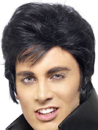 Original Elvis Presley Perücke Perrücke Schwarz von Smiffys