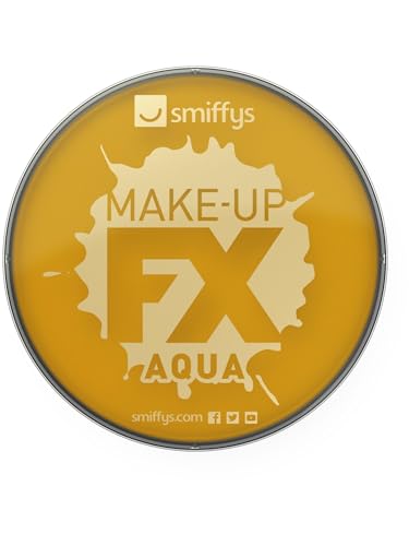 Smiffys Make-Up FX, Metallic Gold, Aqua Face & Body Paint, 16ml, Water Based von Smiffys