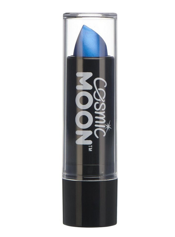 Smiffys Lippenstift Cosmic Moon Metallic Lippenstift blau, Metallisch schimmernder Lippenstift für einen aufregenden Look zu Fas von Smiffys