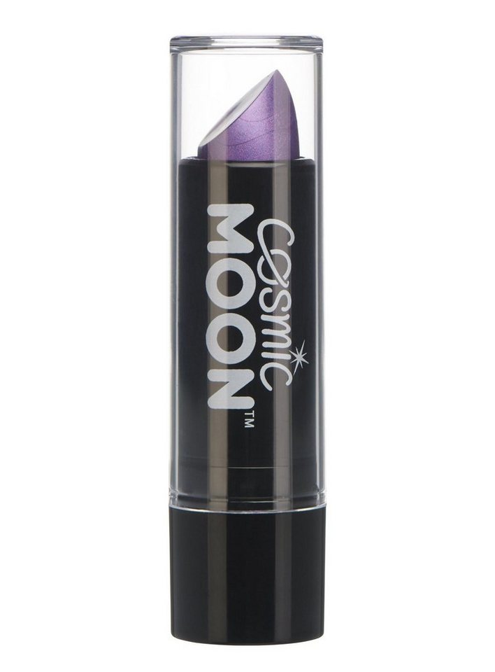 Smiffys Lippenstift Cosmic Moon Metallic Lippenstift lila, Metallisch schimmernder Lippenstift für einen aufregenden Look zu Fas von Smiffys