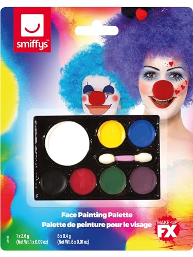 Smiffys Make-Up FX, 7 Colour Palette, Grease, with Facepaints & Applicator von Smiffys