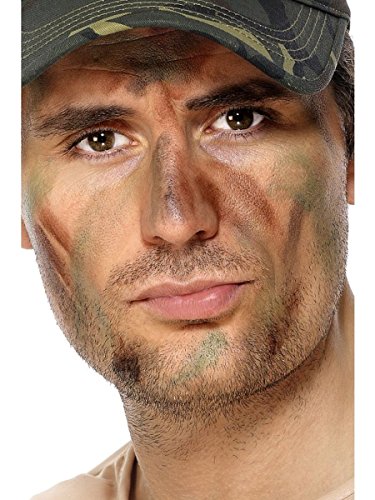 Smiffys Unisex Militär Make-Up mit Applikator, Grün, 30928 von Smiffys