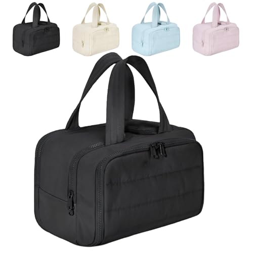 Convely Toiletry Bag,Travelfree Toiletry Bag,4-in-1 Waterproof Portable Travel Organizer,Large Capacity with Smart Compartments, Leak-Proof Design, Lightweight & Easy to Clean (Black) von Smilamo