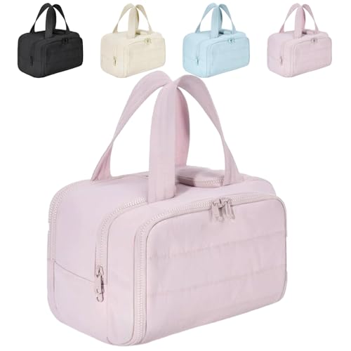 Convely Toiletry Bag,Travelfree Toiletry Bag,4-in-1 Waterproof Portable Travel Organizer,Large Capacity with Smart Compartments, Leak-Proof Design, Lightweight & Easy to Clean (Pink) von Smilamo