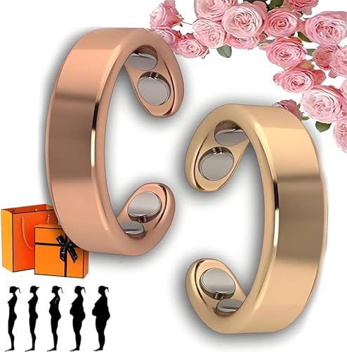 Sömni Ring Women's Menopause, 2025 Upgraded Sömni Ring: Menopause Aid Natural Adjustable Magnetic Therapy Rings for Men and Women Relaxation, Sleep Aid Fatigue Reduction (2PC-G) von Smilamo