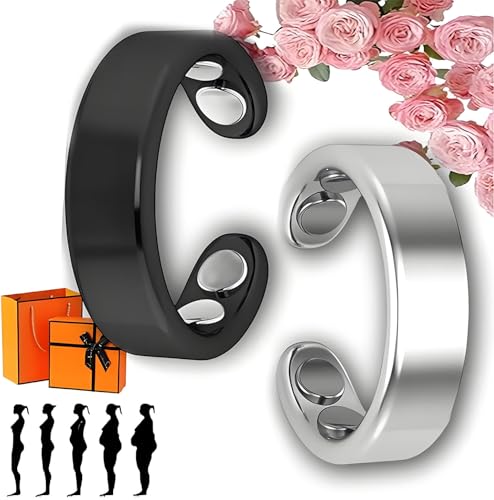 Sömni Ring Women's Menopause, 2025 Upgraded Sömni Ring: Menopause Aid Natural Adjustable Magnetic Therapy Rings for Men and Women Relaxation, Sleep Aid Fatigue Reduction (2PC-H) von Smilamo
