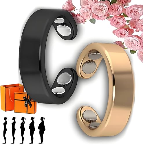 Sömni Ring Women's Menopause, 2025 Upgraded Sömni Ring: Menopause Aid Natural Adjustable Magnetic Therapy Rings for Men and Women Relaxation, Sleep Aid Fatigue Reduction (2PC-I) von Smilamo