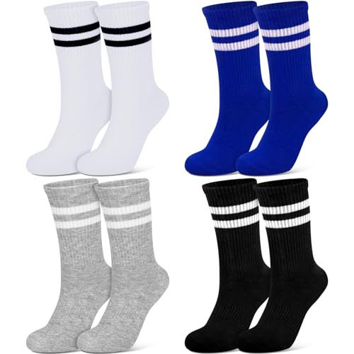 Smilcloud 4 Paar Tennissocken Damen Unisex Sportsocken Socken Damen Herren Soft Baumwolle Fussball socken - Ideal für den täglichen Gebrauch und für Sport von Smilcloud