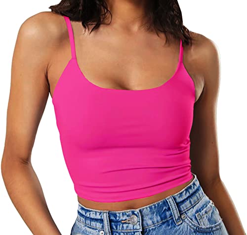 Smile Fish Hot Pink 80er Jahre Kostüme Crop Top Sexy Hemd, Größe L von Smile Fish