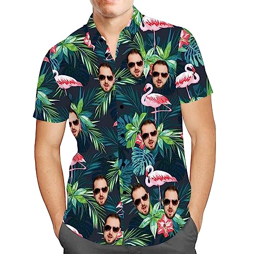 Personalisiert Herren Hawaiihemd mit Gesicht Foto Sommer Obst Floral Meer Urlaub Strand Aloha Shirt für Männer Ehemann Freund von Smile lab