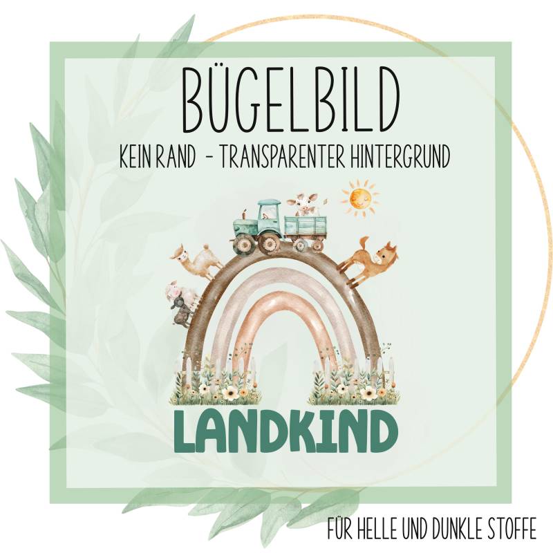 Bügelbild Landkind - Bauernhof Motiv Mit Traktor & Tieren Bügelpatches Bilder Zum Aufbügeln Auf Stoff, Für Dein Diy Projekt von SmileArtworks