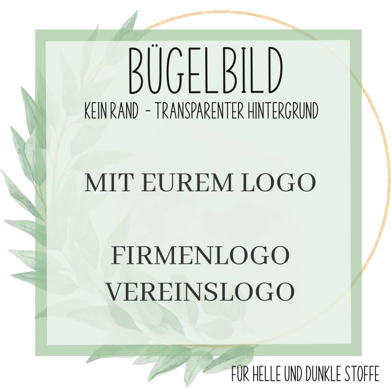 Individuelles Bügelbild Mit Deinem Logo - Transparent, Ohne Rand Verschiedene Größen | 5-20 cm von SmileArtworks