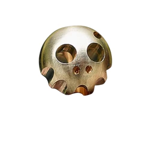 SmilePunk Schlüsselband mit Schlüsselband, Punk-Totenkopf-Perlen, PEI-Titan, Fallschirmschnur, lustig, cooler Anhänger, Reißverschluss, Geschenk für Männer (Totenkopf-Messing) von SmilePunk