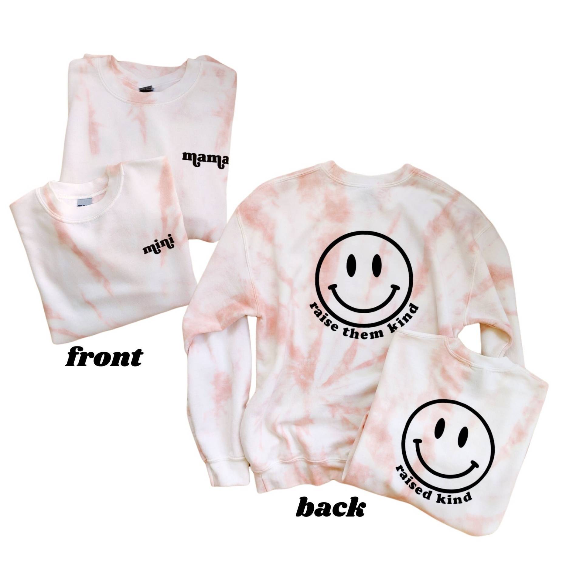 Passendes Mama Und Mini Sweatshirt Set Tie-Dye Ich Passende Smile Sweater Crewneck von SmileSoulThreads