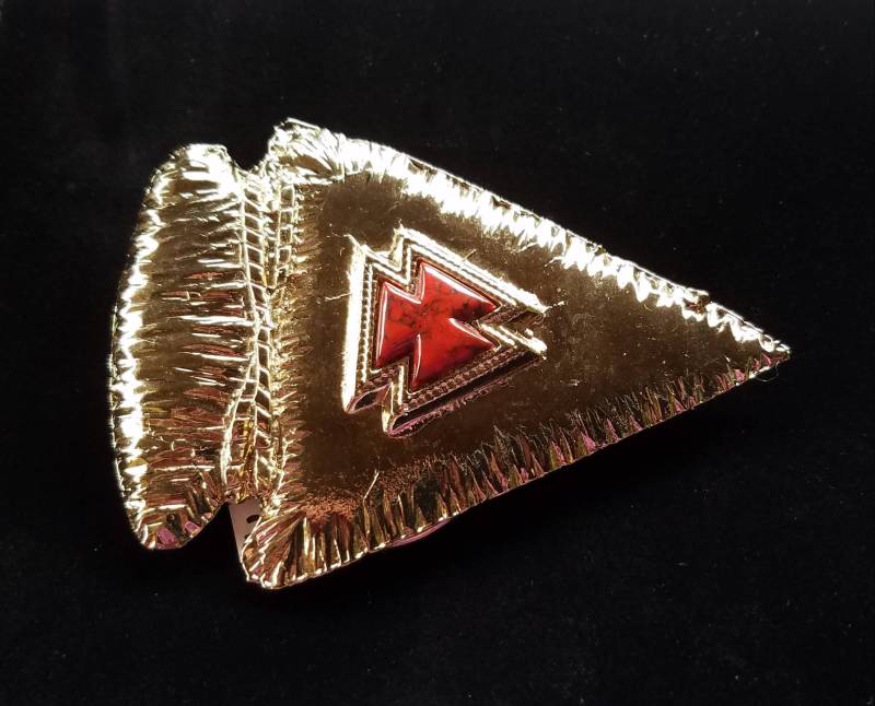 Vintage Pfeilspitze Gürtelschnalle Mit Akzenten in Rot Und Türkis #6077 Perfekt Geschmückte von SmileSparkleAndShine