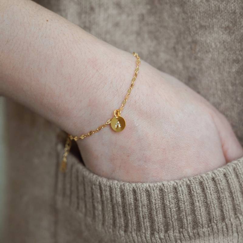 Sterling Silber Alphabet Anfangsbuchstabe Armband, S925 Name Sternzeichen Spiegel Kette Personalisierte Minimalist Geschenk Für Sie von SmileToMolly