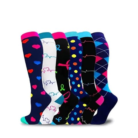 Smileader BeinFit Kompressionssocken für Damen 39-42 Herren 43-46 running kompressionsstrümpfe bunte Laufen Sport socken von Smileader