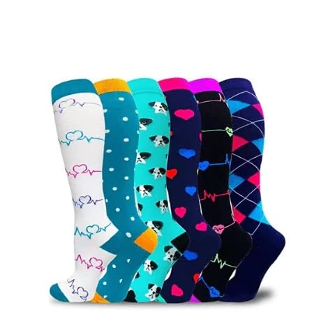 Smileader BeinFit Kompressionssocken für Damen 39-42 Herren 43-46 running kompressionsstrümpfe bunte Laufen Sport socken von Smileader