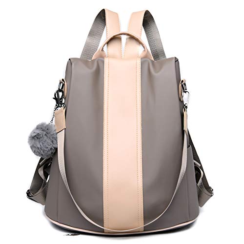 Smileader Damen Anti Diebstahl Rucksack Nylon Wasserdichte Freizeitrucksack Schultaschen Leichtgewicht Reiserucksack handtasche Tagesrucksack für Frauen Mädchen Khaki von Smileader