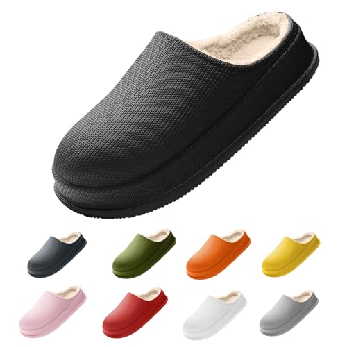 Smileader Herren Damen Unisex Winter Plüsch Warme rutschfeste Leichte Cozislides Fur Original EVA Slippers cloudies Baumwolle Hausschuhe 42 von Smileader