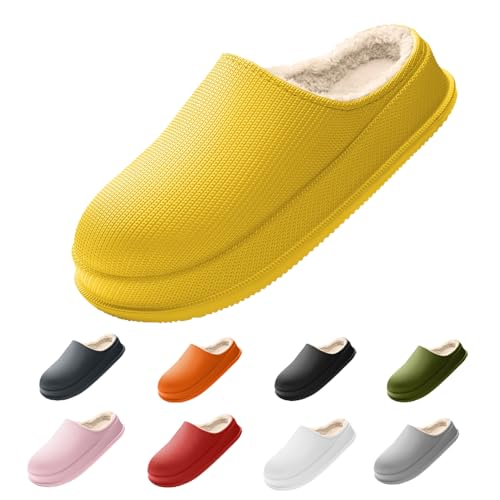 Smileader Herren Damen Unisex Winter Plüsch Warme rutschfeste Leichte Cozislides Fur Original EVA Slippers cloudies Baumwolle Hausschuhe 35 von Smileader