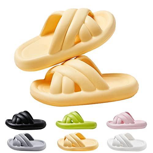 Smileader Original Unisex Hausschuhe, super weiche rutschfeste Badeschuhe, dicke Sohle Duschsandalen für Herren und Damen, Innen- und Außenbereich Strand Sandalen, Sommer Slipper von Smileader