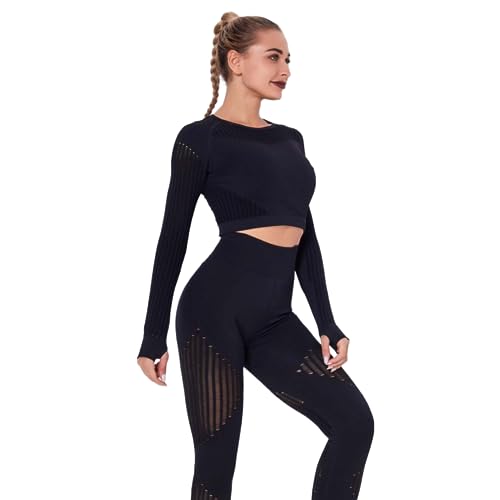 Smileader Yunafit Cleo Top Damen Yoga Funktionsshirt mit Hoher Elastizität für Sport und Gym - Atmungsaktiv, Blickdicht, Lange Ärmel von Smileader