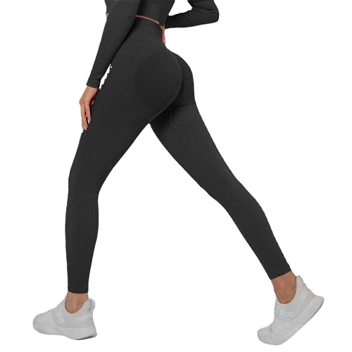 Smileader Yunafit Leggings ZOE Kompressionshose Damen für Sport,Gym - High Waist Booty Scrunch Butt Fadengewirke Hohe Elastizität Yoga Hosen von Smileader