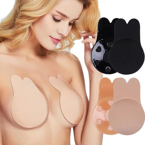 Smileader dripdeal Lift Cover Pads - Unsichtbarer Klebe BH mit Push Up Effekt,Wiederverwendbare Silikon Trägerloser große Brust BH Push up für Abendkleid, Rückenfreie Kleidung und Badeanzug von Smileader