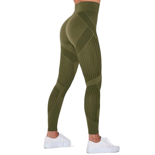 Yunafit Leggings Cleo Kompressionshose Damen für Sport,Gym - High Waist Booty Scrunch Butt Yoga Hosen Schwarz von Smileader