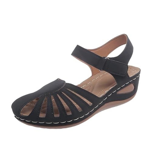 naturstep Ergonomische Orthopädische Damensandalen für Schmerzlinderung - AirWalk Elegante Damen Sommer Sandalen mit Keilabsatz, Vorne Geschlossen, Bequem und Atmungsaktiv, Leichtgewicht naturstep Ergonomische Orthopädische Damensandalen für Schmerzlinderung - AirWalk Elegante Damen Sommer Sandalen mit Keilabsatz, Vorne Geschlossen, Bequem und Atmungsaktiv, Leichtgewicht von Smileader