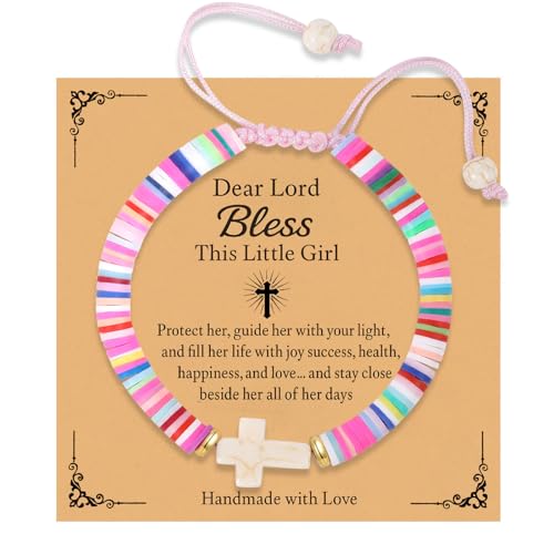 Smilelife Christliches Kreuz-Armband, religiöser Anhänger für Mädchen, Teenager, katholisches Konfirmationsgeschenk, Einheitsgröße, Kunststoff, Kein Edelstein Smilelife Christliches Kreuz-Armband, religiöser Anhänger für Mädchen, Teenager, katholisches Konfirmationsgeschenk, Einheitsgröße, Kunststoff, Kein Edelstein von Smilelife